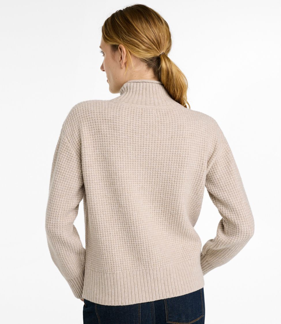 L.L.Bean Women's Supersoft Waffle Sweater, Mockneck Regular - Quest Outdoors
