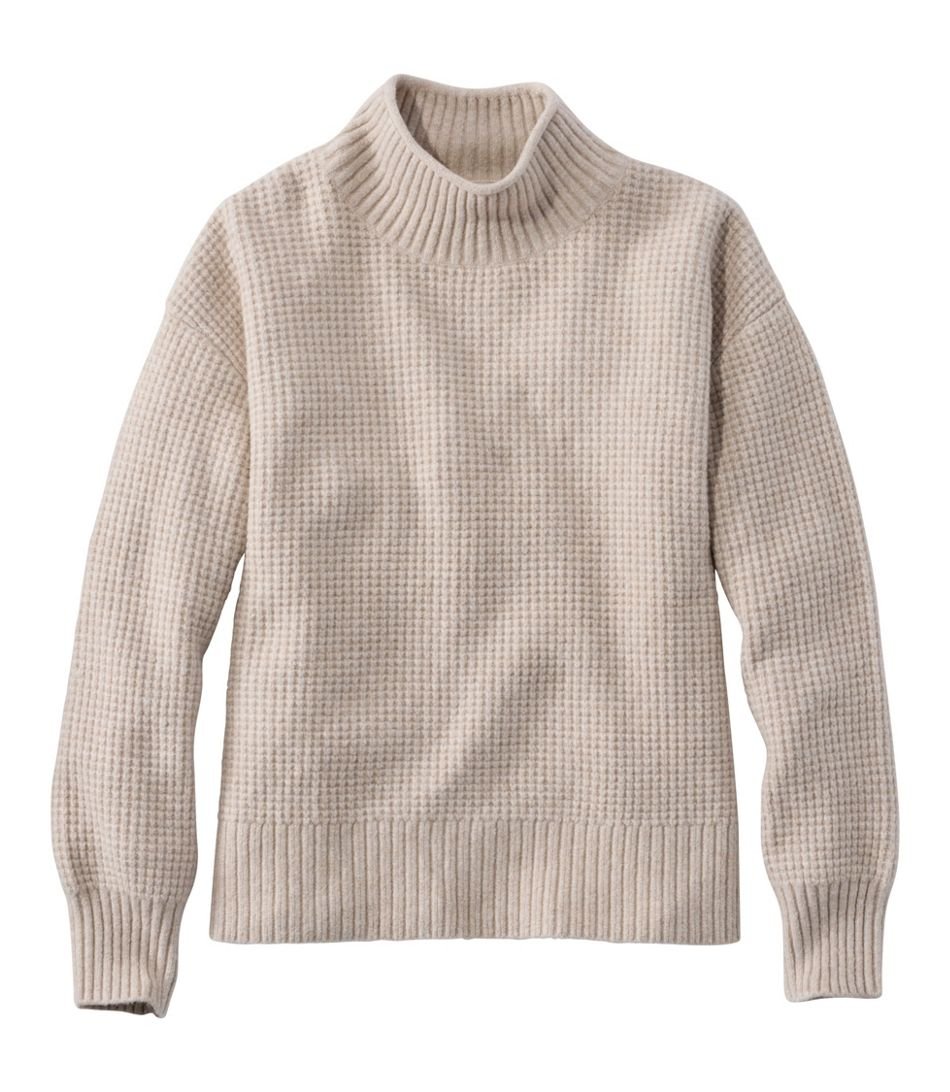 L.L.Bean Women's Supersoft Waffle Sweater, Mockneck Regular - Quest Outdoors