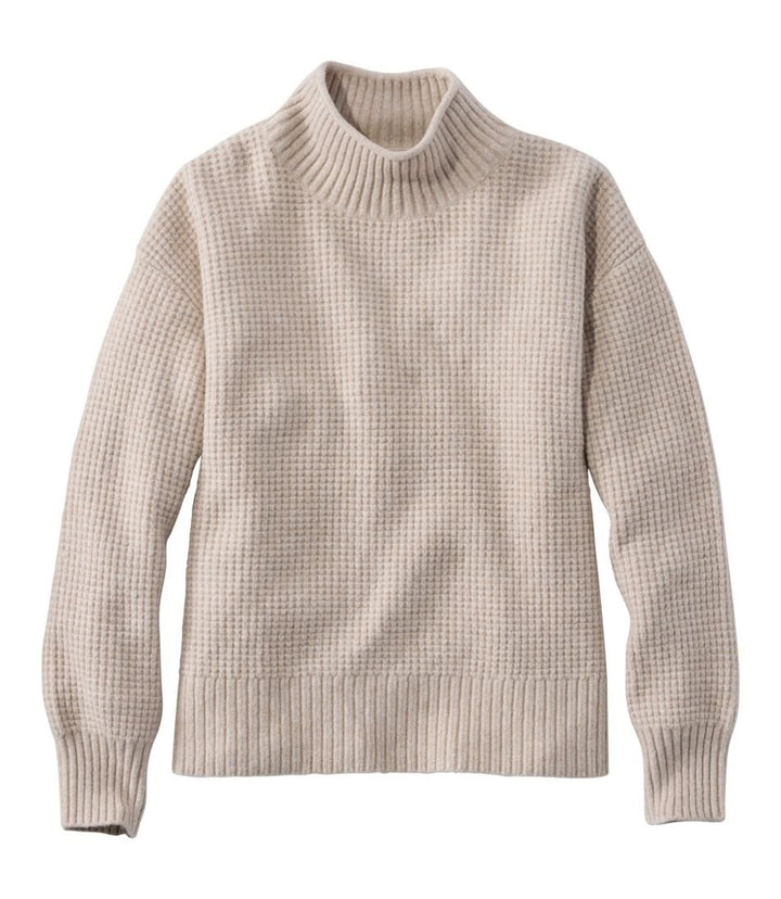 L.L.Bean Women's Supersoft Waffle Sweater, Mockneck Regular - Quest Outdoors