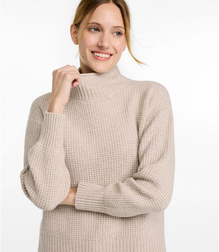 L.L.Bean Women's Supersoft Waffle Sweater, Mockneck Regular - Quest Outdoors