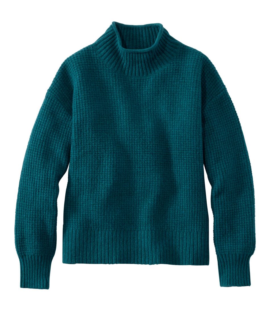 L.L.Bean Women's Supersoft Waffle Sweater, Mockneck Regular - Quest Outdoors