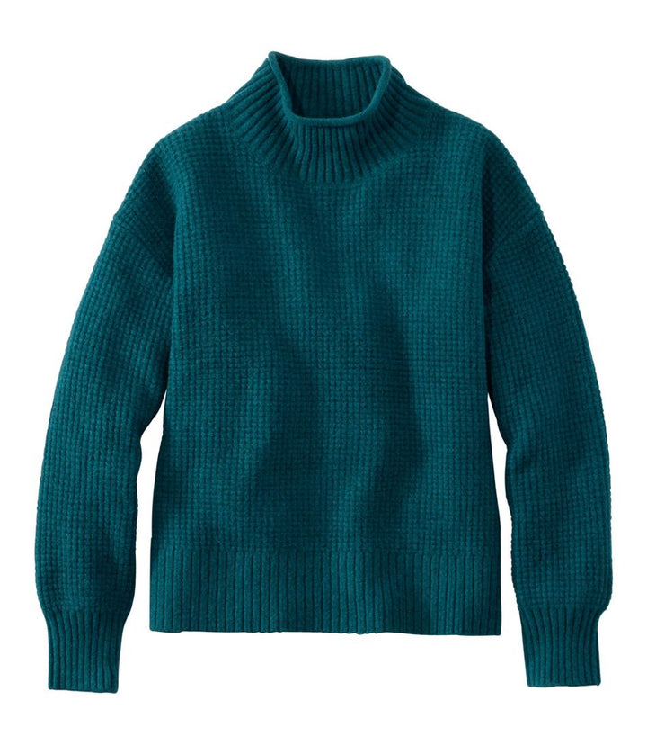 L.L.Bean Women's Supersoft Waffle Sweater, Mockneck Regular - Quest Outdoors