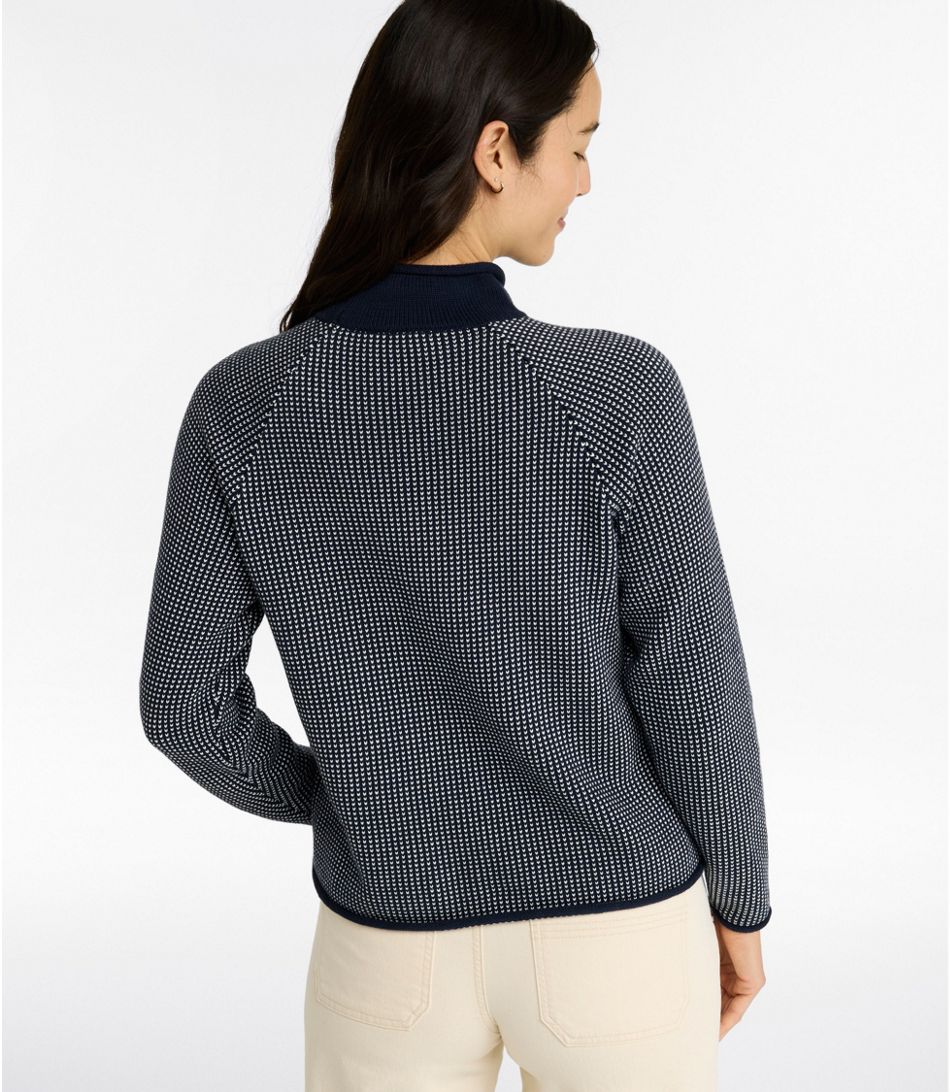 L.L.Bean Women's The Original Double L Sweater, Rollneck Bird's-Eye, Regular - Quest Outdoors