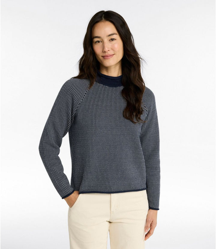 L.L.Bean Women's The Original Double L Sweater, Rollneck Bird's-Eye, Regular - Quest Outdoors