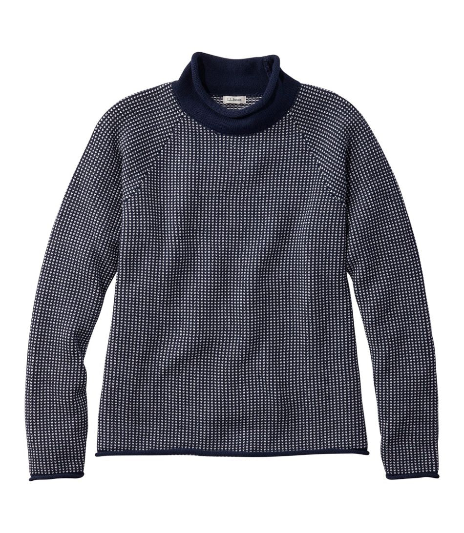 L.L.Bean Women's The Original Double L Sweater, Rollneck Bird's-Eye, Regular - Quest Outdoors