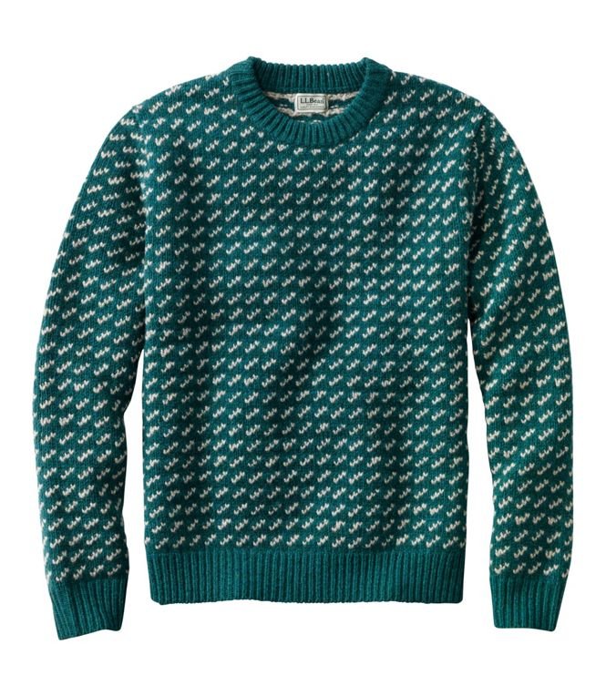 Men's Bean's Classic Ragg Wool Sweater, Crewneck, Bird's - Eye Regular - Quest Outdoors