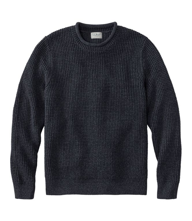 Men's L.L.Bean Organic Cotton Waffle Sweater, Rollneck Crew, Regular - Quest Outdoors