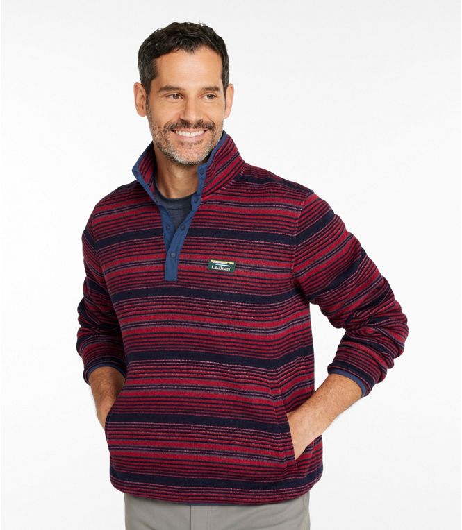 Men's L.L.Bean Sweater Fleece Pullover, Print, Regular - Quest Outdoors