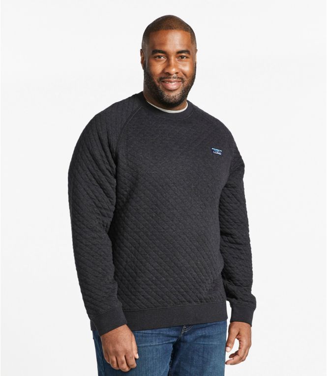 Men's Quilted Sweatshirt, Crewneck, Regular - Quest Outdoors