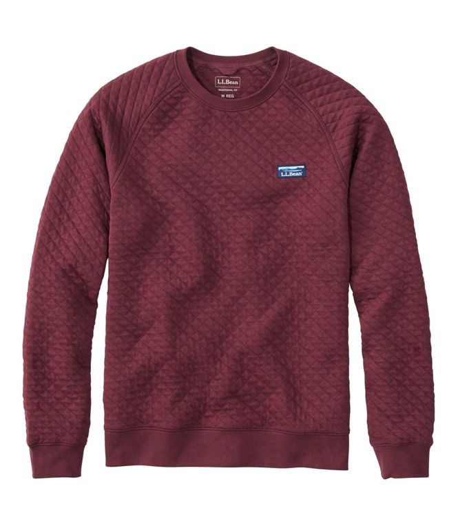 Men's Quilted Sweatshirt, Crewneck, Regular - Quest Outdoors