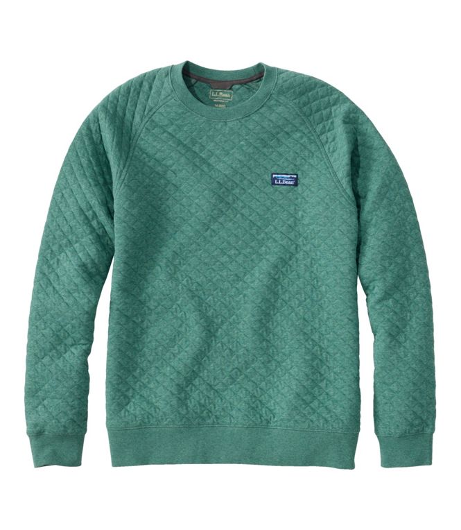 Men's Quilted Sweatshirt, Crewneck, Regular - Quest Outdoors