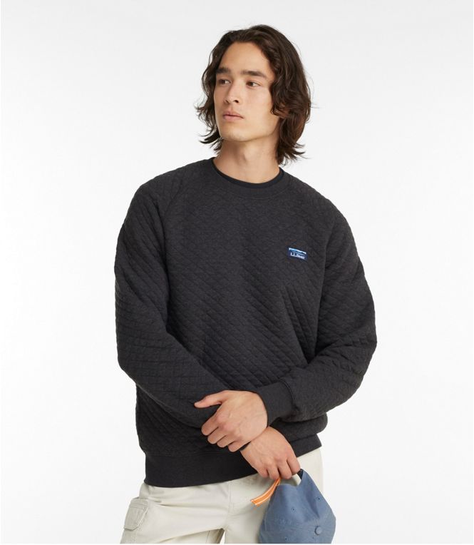 Men's Quilted Sweatshirt, Crewneck, Regular - Quest Outdoors