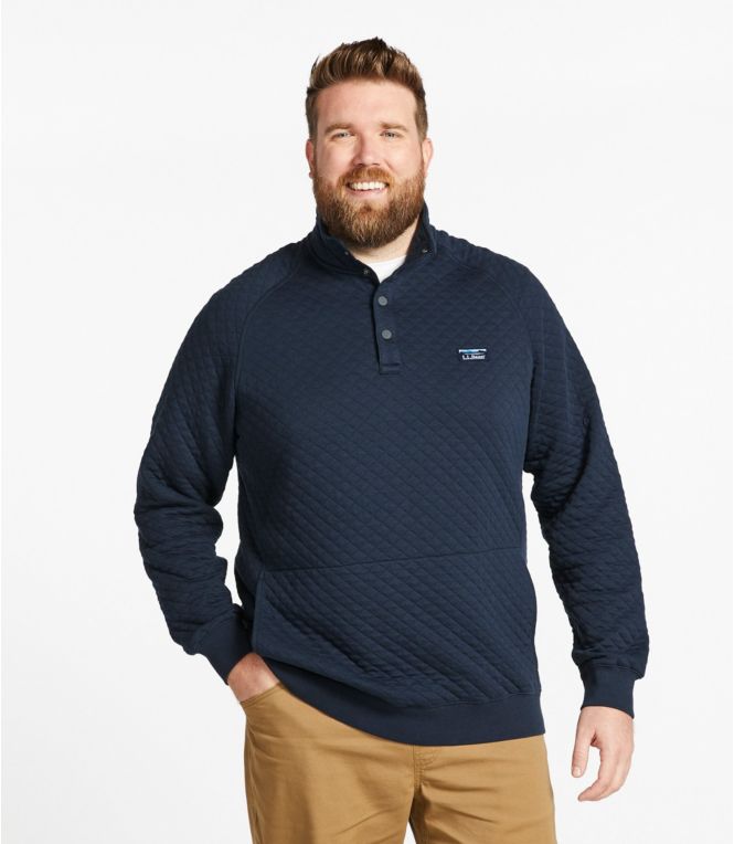 Men's Quilted Sweatshirt, Mockneck - Quest Outdoors