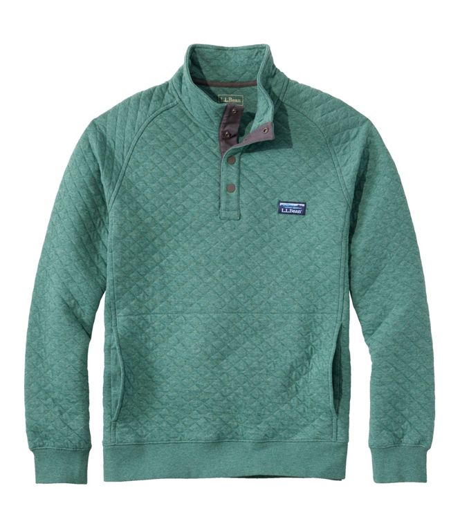 Men's Quilted Sweatshirt, Mockneck - Quest Outdoors