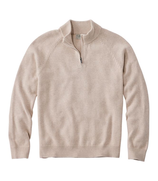 Men's Wicked Soft Cotton/Cashmere Sweater, Quarter - Zip, Regular - Quest Outdoors