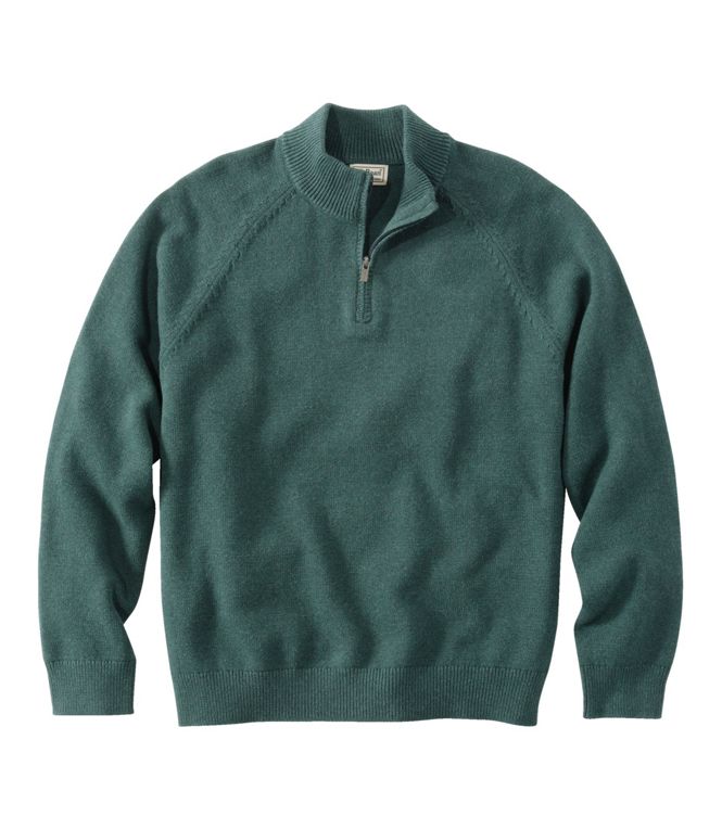 Men's Wicked Soft Cotton/Cashmere Sweater, Quarter - Zip, Regular - Quest Outdoors