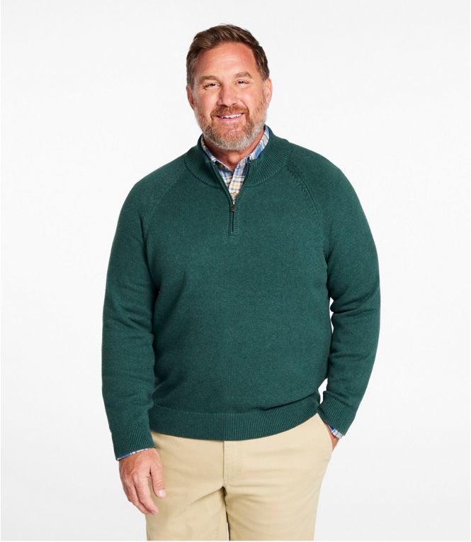 Men's Wicked Soft Cotton/Cashmere Sweater, Quarter - Zip, Regular - Quest Outdoors