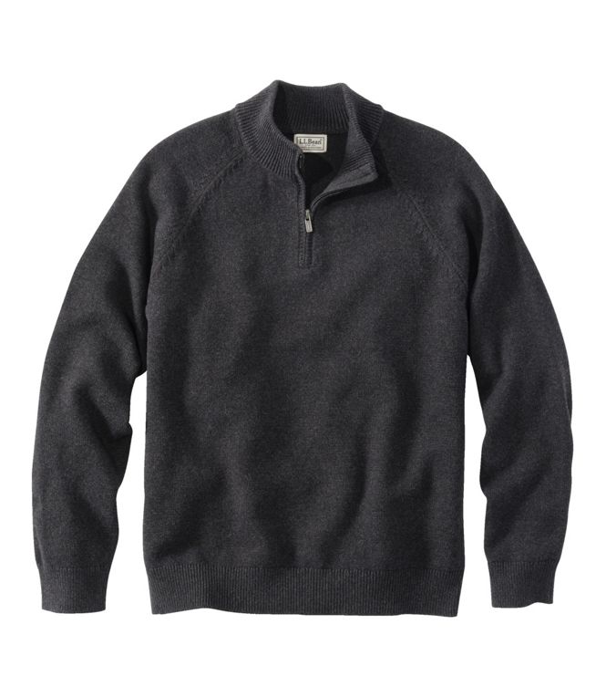 Men's Wicked Soft Cotton/Cashmere Sweater, Quarter - Zip, Regular - Quest Outdoors