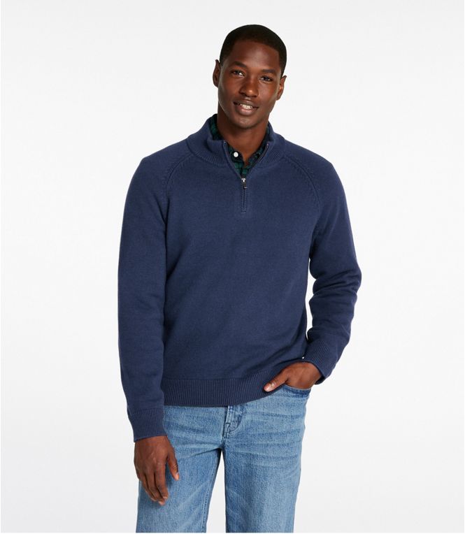Men's Wicked Soft Cotton/Cashmere Sweater, Quarter - Zip, Regular - Quest Outdoors