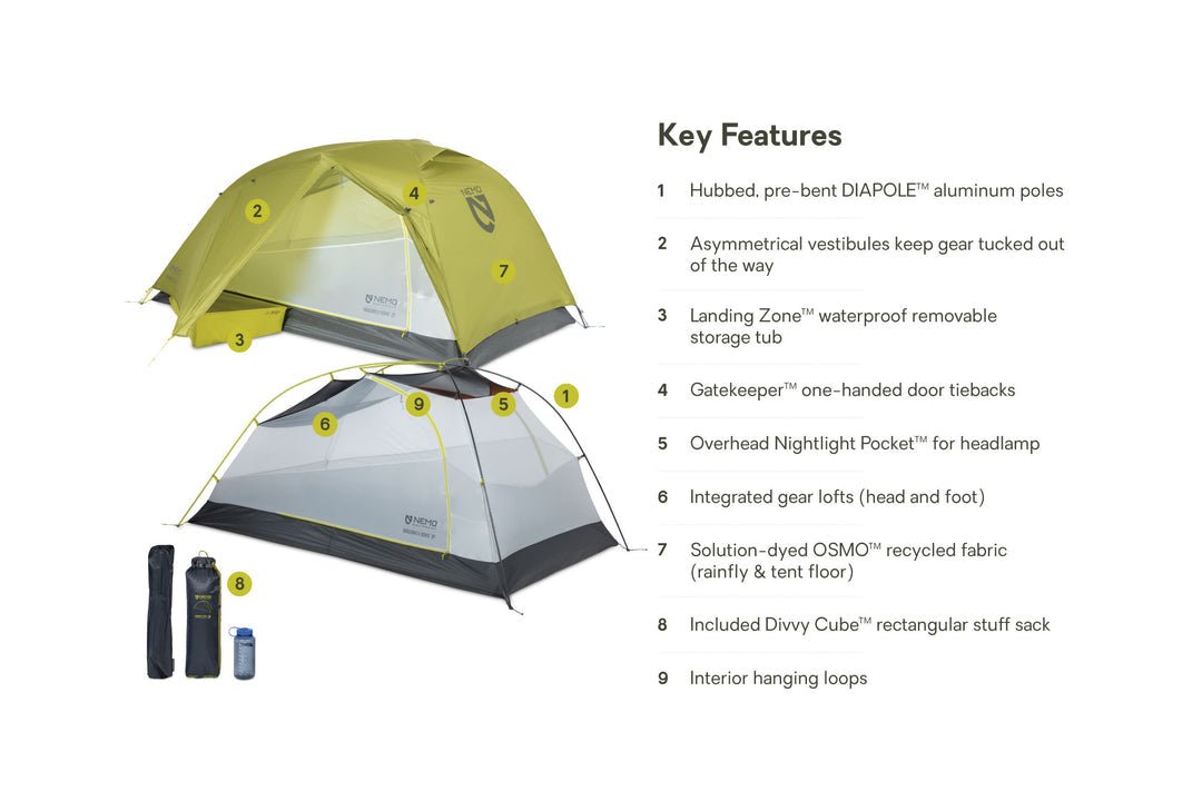 NEMO Dragonfly OSMO™ Ultralight Backpacking Tent, 2 person - Quest Outdoors
