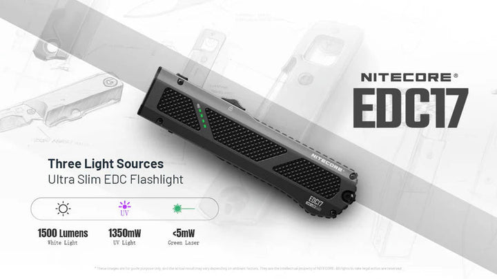 Nitecore EDC17 1500 Lumen Rechargeable EDC Flat Flashlight - Quest Outdoors