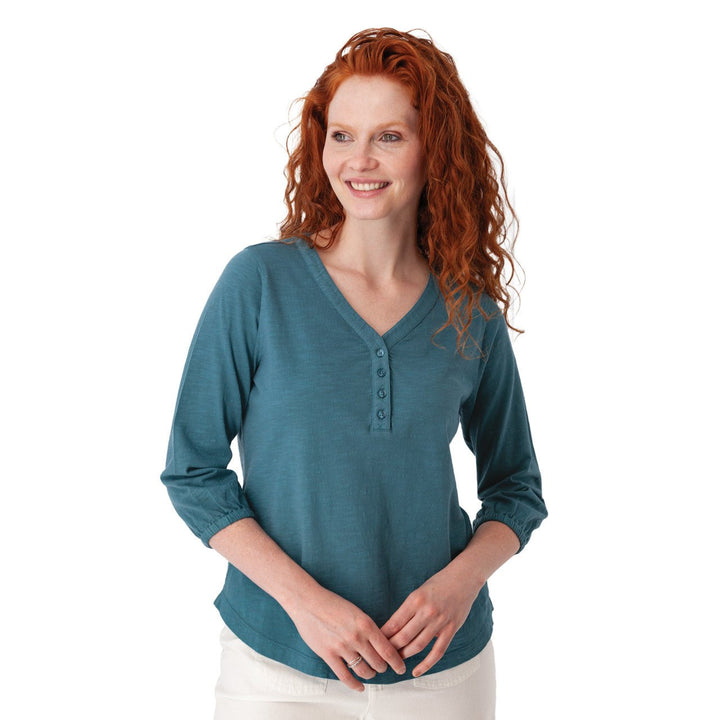 Old Ranch Women's Este 3/4 Sleeve Organic Cotton Henley - Quest Outdoors