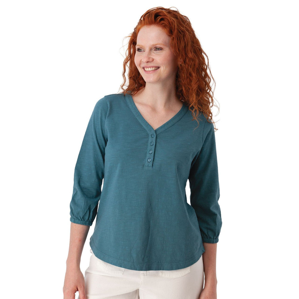 Old Ranch Women's Este 3/4 Sleeve Organic Cotton Henley - Quest Outdoors