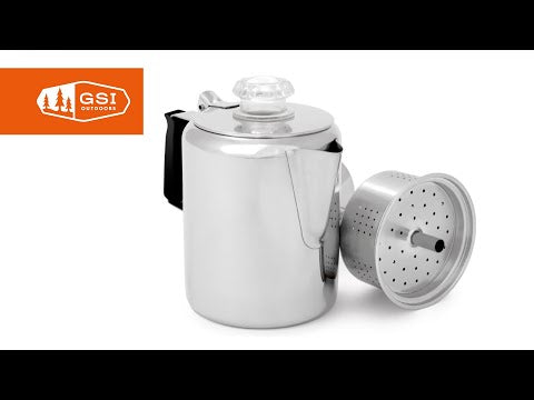Glacier Stainless Coffee Percolator with Silicone Handle 12 Cup