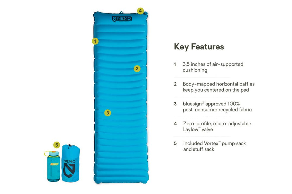 Quasar™ 3D Lightweight Non - Insulated Sleeping Pad, Regular - Quest Outdoors