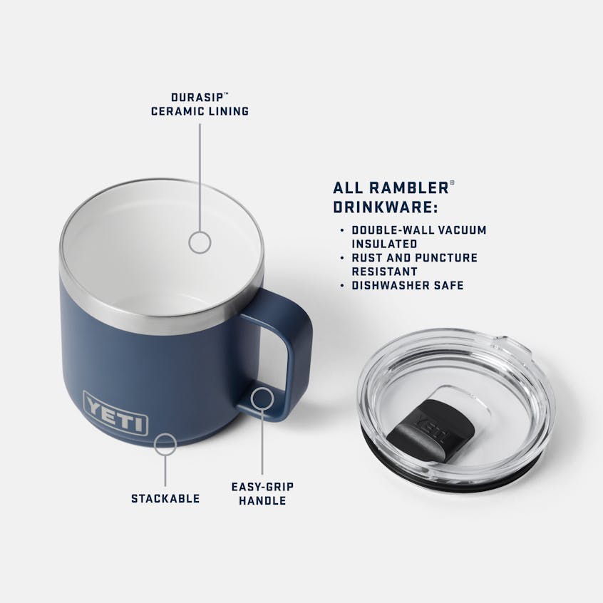 Rambler 14 oz Stackable Mug WITH DURASIP CERAMIC LINING - Quest Outdoors