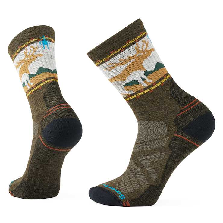 Smartwool Hike Light Cushion Mountain Moose Crew Socks - Quest Outdoors