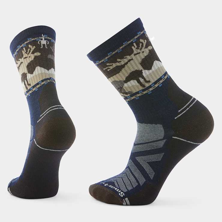 Smartwool Hike Light Cushion Mountain Moose Crew Socks - Quest Outdoors