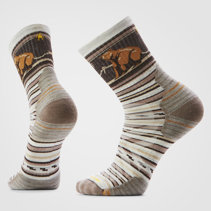 Smartwool Hike Targeted Cushion Bear Stripe Mid Crew Socks - Quest Outdoors