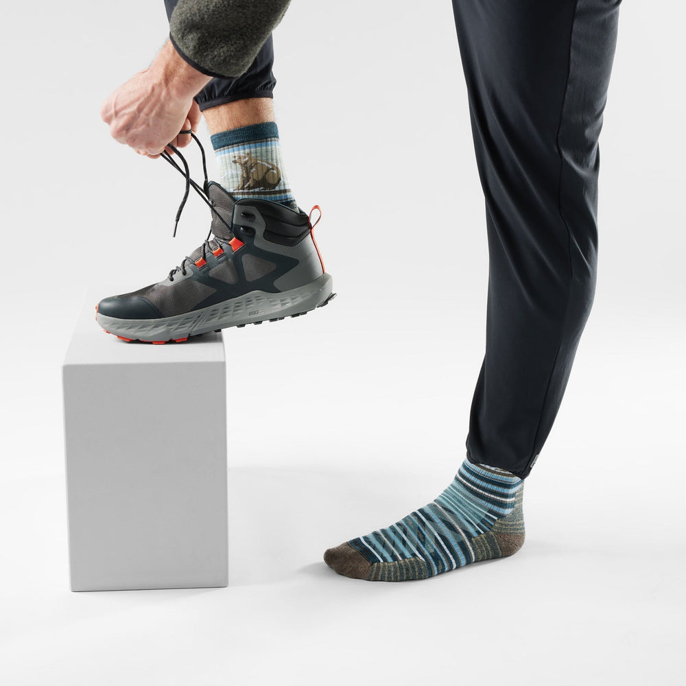 Smartwool Hike Targeted Cushion Bear Stripe Mid Crew Socks - Quest Outdoors