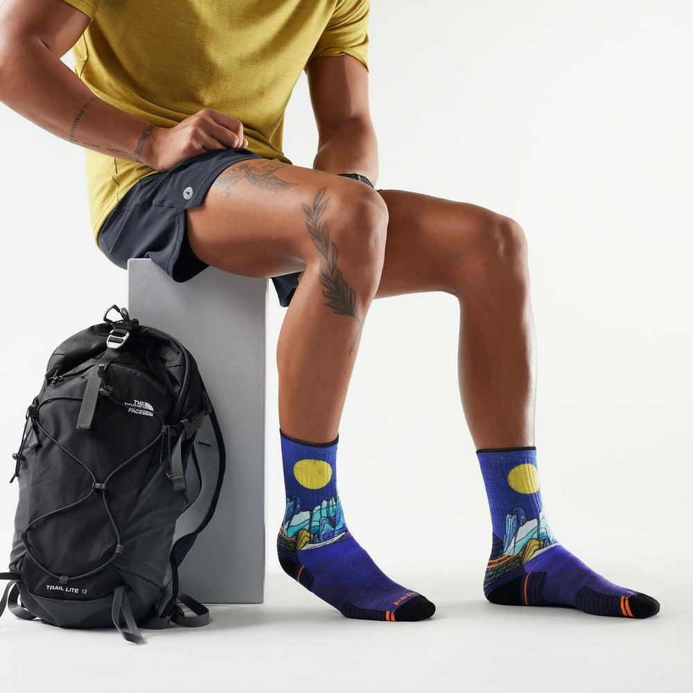 Smartwool Hike Targeted Cushion Mountain Myth Print Crew Socks - Quest Outdoors