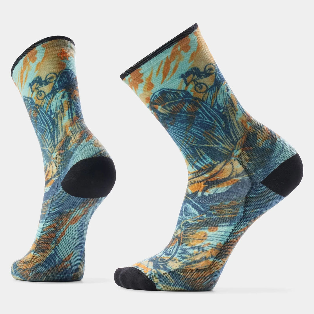 Smartwool Men's Bike Zero Cushion Rugged Ride Print Crew Socks - Quest Outdoors