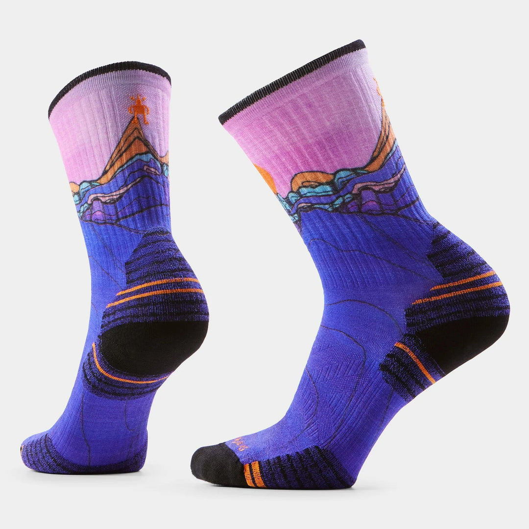 Smartwool Women's Hike Mountain Sunrise Print Crew Socks - Quest Outdoors