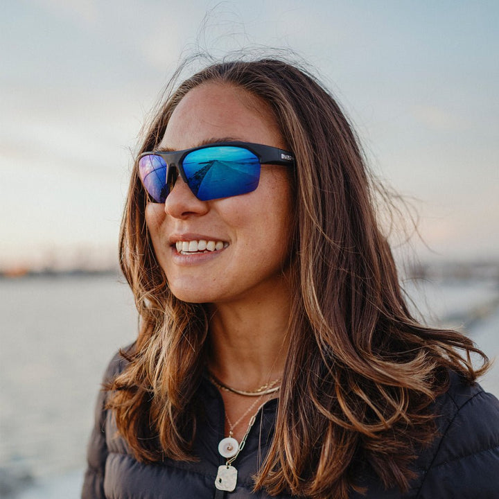 Suncloud Rival | Matte Black + Polarized Blue Mirror - Quest Outdoors