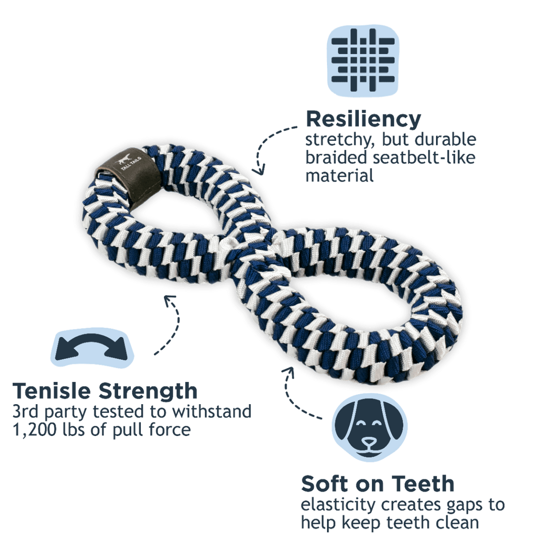 Tall Tails 11" Infinity Braided Tug Toy Navy - Quest Outdoors