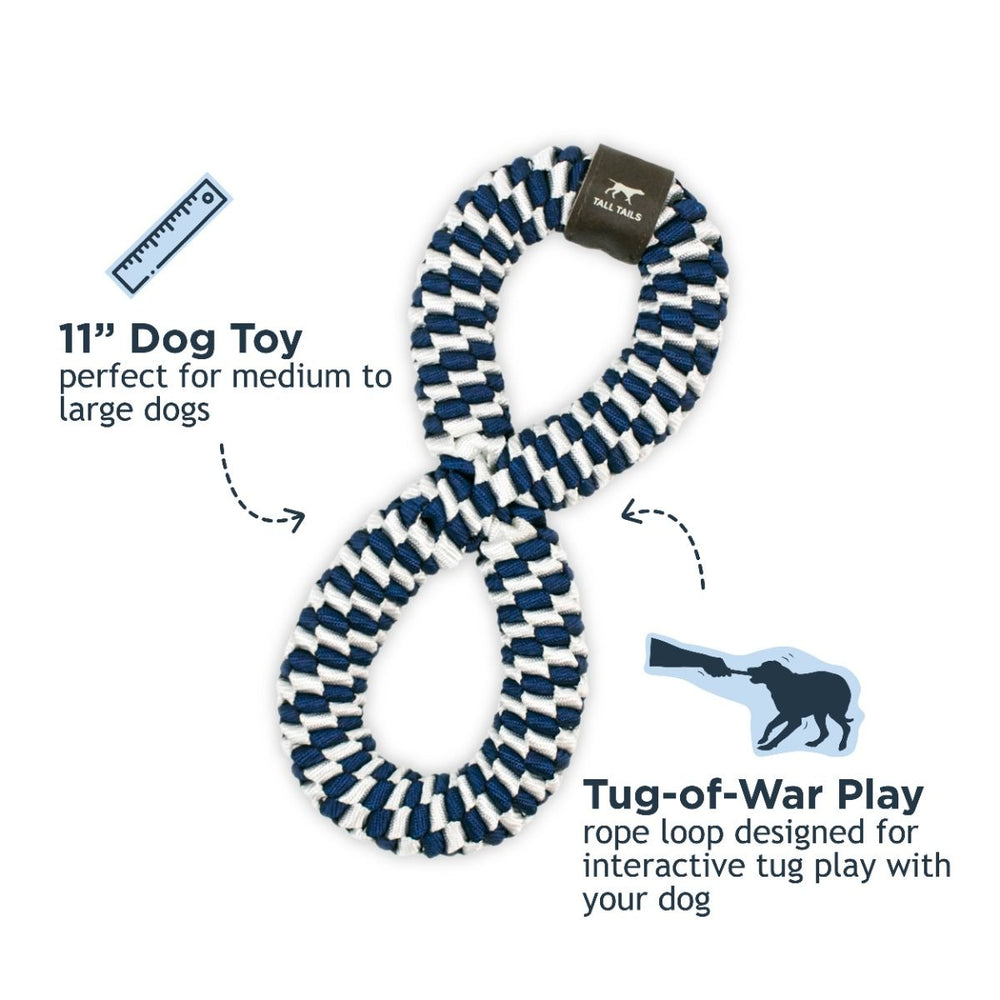 Tall Tails 11" Infinity Braided Tug Toy Navy - Quest Outdoors
