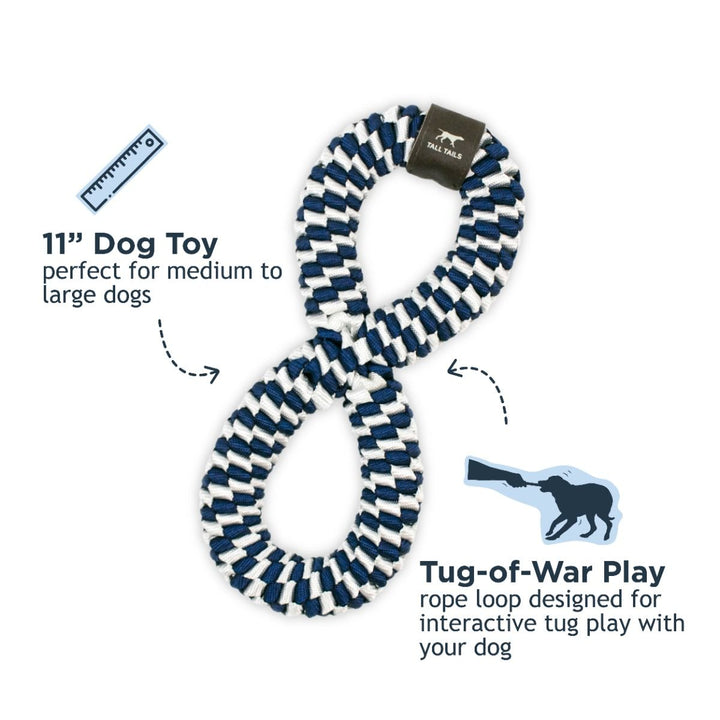 Tall Tails 11" Infinity Braided Tug Toy Navy - Quest Outdoors