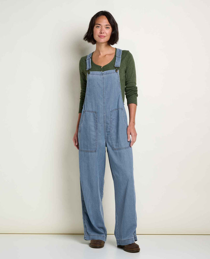 Toad&Co Women's Piñon Soft Denim Wide Leg Overall - Quest Outdoors