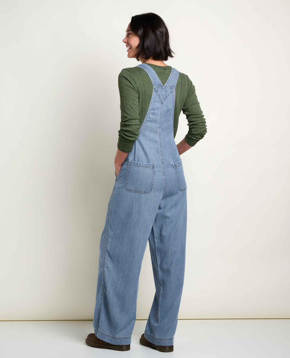 Toad&Co Women's Piñon Soft Denim Wide Leg Overall - Quest Outdoors