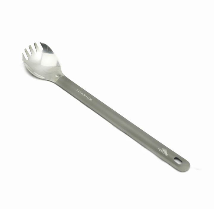 Toaks Titanium Long Handle Spork W/Polished Bowl - Quest Outdoors