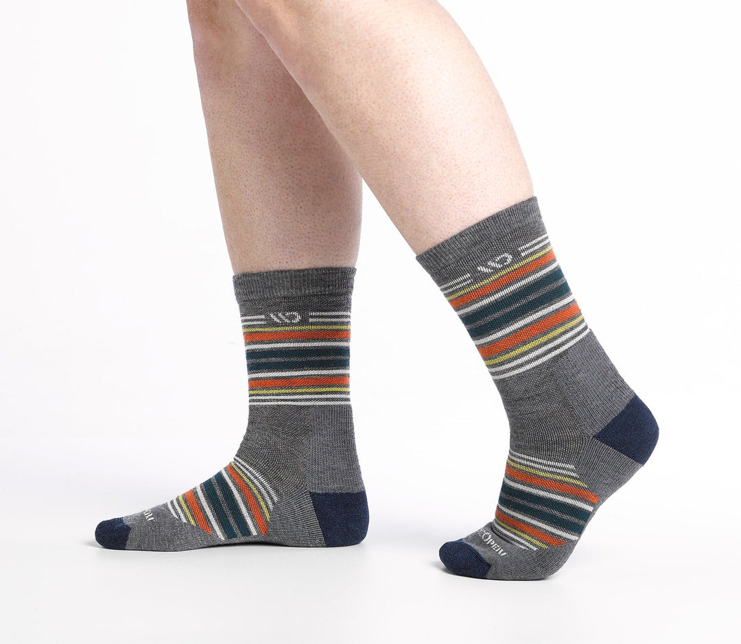 Wide Open Men's Multi Stripe Cushioned Micro Crew Socks - Quest Outdoors