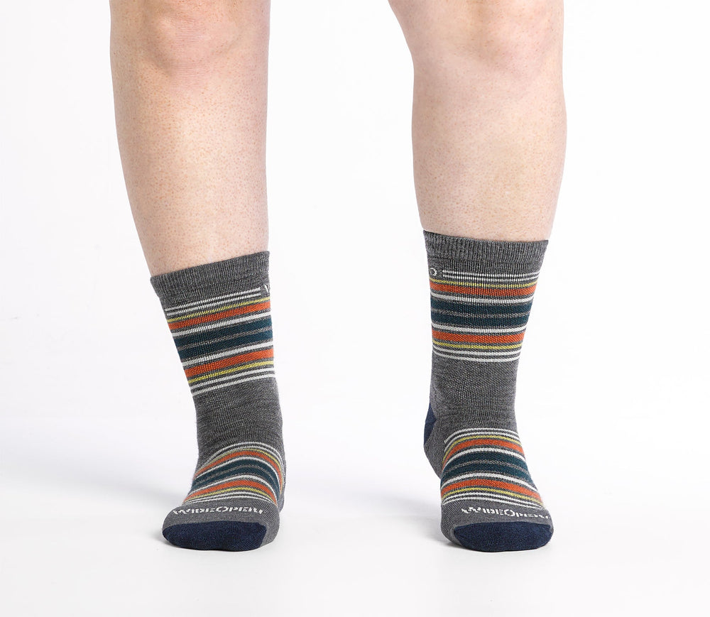 Wide Open Men's Multi Stripe Cushioned Micro Crew Socks - Quest Outdoors