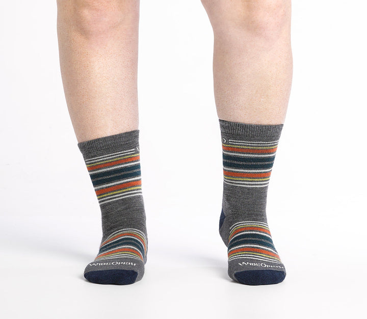 Wide Open Men's Multi Stripe Cushioned Micro Crew Socks - Quest Outdoors