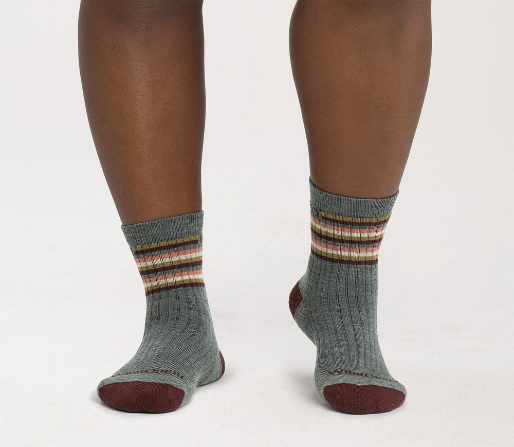 Wide Open Women's Multi Stripe Cushioned Micro Crew Socks - Quest Outdoors