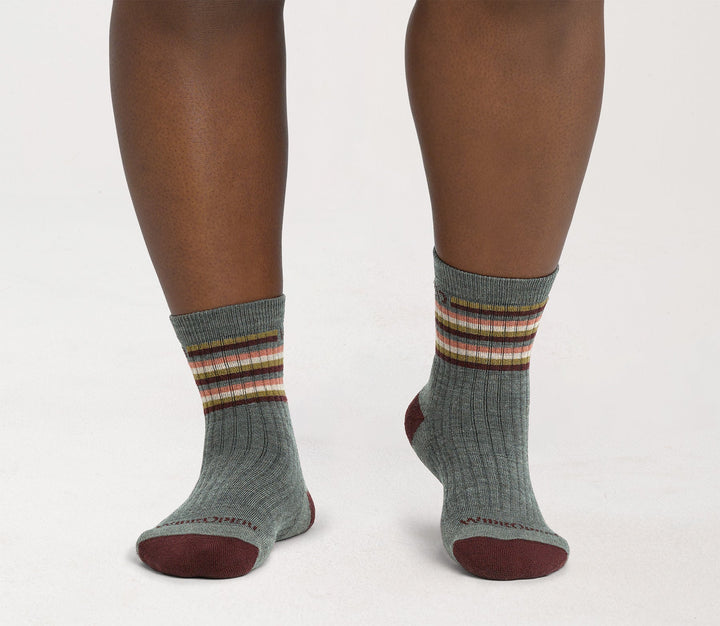 Wide Open Women's Multi Stripe Cushioned Micro Crew Socks - Quest Outdoors