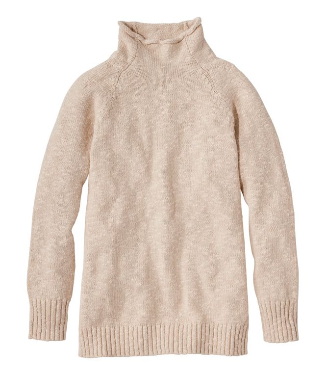 Women's Cotton Ragg Sweater, Funnelneck Pullover, Regular - Quest Outdoors